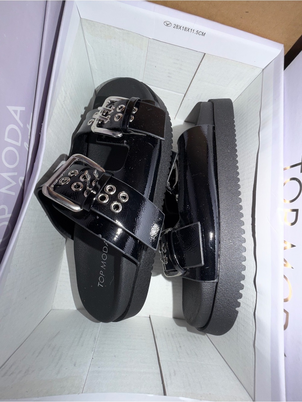 Top Moda Double Buckle sandals